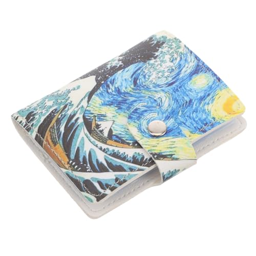 BCOATH Kartenetui mit Sternenhimmel und Wellen modisches Kartenetui Organizer für Karten aus Leder kreditkartenhalter Credit Card Holder Kartenhüllen Bankkartentasche Outdoor-Kartenhalter von BCOATH