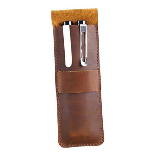 BCOATH Leder Stiftetui Vintage Stil Stiftetui Bleistift Organizer Leder Stifthalter Leder Bleistiftbeutel Klassische Stifttasche Bleistifthalter Stifttasche Retro Stiftetui von BCOATH