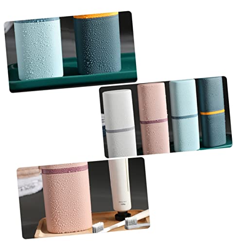 BCOATH Schlanke Zahnbürstenetui Aufbewahrungsbox tragbarer Becher für Zuhause Reisen Büro Dunkelblau/Rosa BCOATH Schlanke Zahnbürstenetui Aufbewahrungsbox tragbarer Becher für Zuhause Reisen Büro Dunkelblau/Rosa von BCOATH
