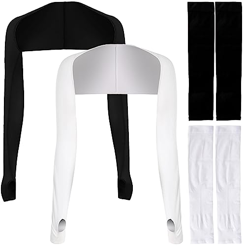 BDSHUNBF 4 Stück UV-Schutz Bolero, Armstulpen Damen, Bolero Damen Sonnenschutz Kühlender Schal Armmanschette Fingerlöcher Sonnencreme Cooler Shrug Armmanschette von BDSHUNBF