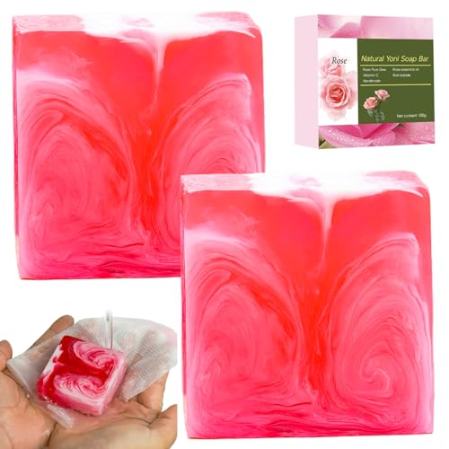 Yoni Soap 2pcs Yoni Bar Seife für Frauen Gleichgewicht 100G Feminin Waats Rose Geruch natürliche Feuchtigkeitsfeuchtigkeit von BEAHING