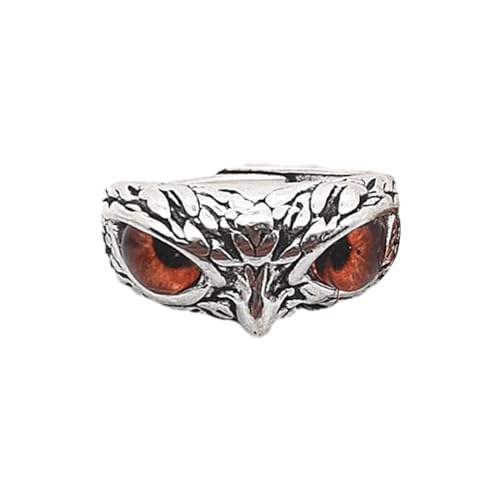 BEALIFE Retro Eulenaugen Ring, galvanisiert mit metallischem Glanz, Hochzeits Augen Eulenring aus Legierung. Haltbarkeit, nicht leicht zu verformen, Orange von BEALIFE