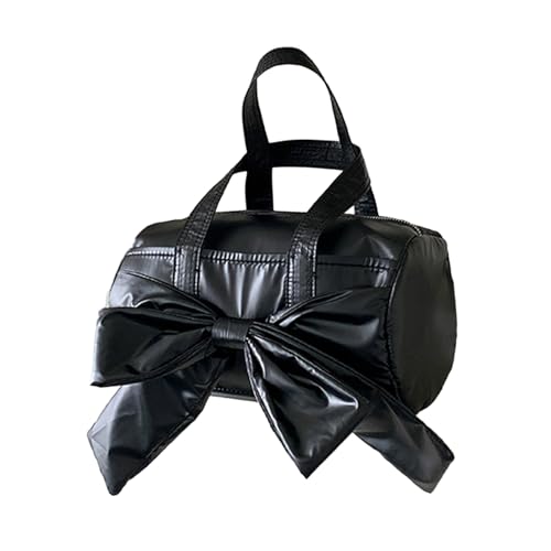 BEBIKR Achseltaschen für Damen, elegante Schleifenknoten, runde Handtasche für Frauen und Mädchen, stilvolle und anspruchsvolle Umhängetasche, Schwarz von BEBIKR