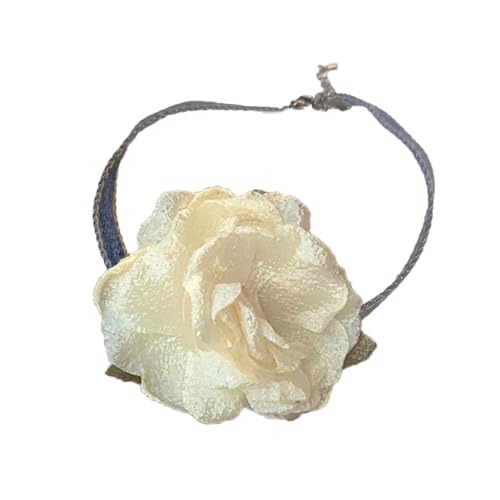 BEBIKR Elegante Blumen-Choker-Halskette für Damen, großes Blumenmuster, Statement-Schmuck für Hochzeiten und Partys, Sonstige von BEBIKR