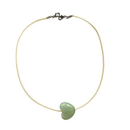 BEBIKR Halskette, Herz-Anhänger, modische Halskette für Damen, süße Mädchen, Choker-Kette, Y2K, ästhetisches Accessoire, Schmuck, Acryl-Lederseil von BEBIKR