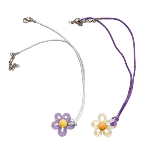 BEBIKR Halskette mit hohlem Blumen-Anhänger für Damen und Mädchen, trendiges Schlüsselbein-Kette, Choker, Urlaub, Party, Schmuck, Zubehör, Geschenk, 2 Stück, Sonstige von BEBIKR