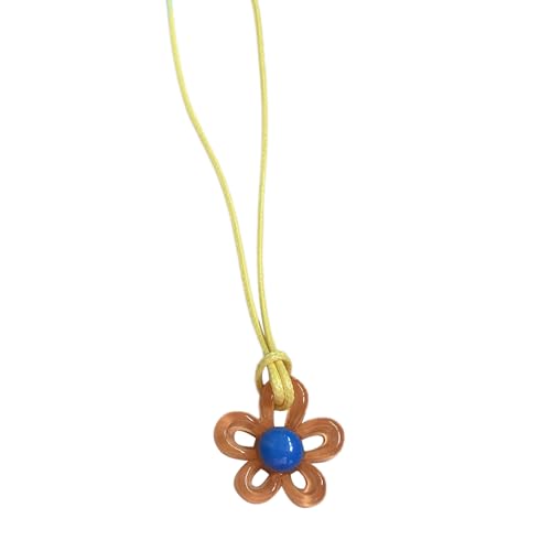 BEBIKR Halsketten, hohle Blume Anhänger Halskette Schmuck Acryl Blume Charm Schlüsselbein Kette Minimalistische Chocker Halskette für Frauen Mädchen, Acryl von BEBIKR