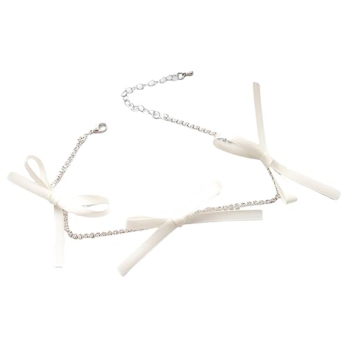 BEBIKR Halsketten für Frauen – Elegante Choker-Band, Schleife, Halskette, Stoffmaterial, süße kurze Kette, perfekt für Partys und besondere Anlässe, 30-+7cm, Stoff von BEBIKR