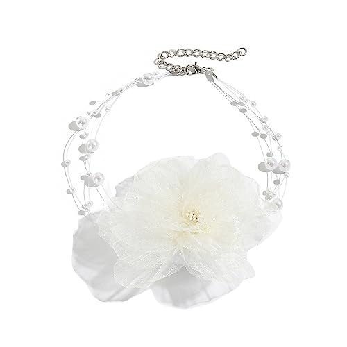 BEBIKR Halsketten für Frauen – Exquisite Rosen-Halskette, eleganter Rosen-Choker, verstellbarer Halsschmuck, übertriebene Blumen-Halskette, Party-Schmuck für Frauen, 6.5 cm, Netz von BEBIKR