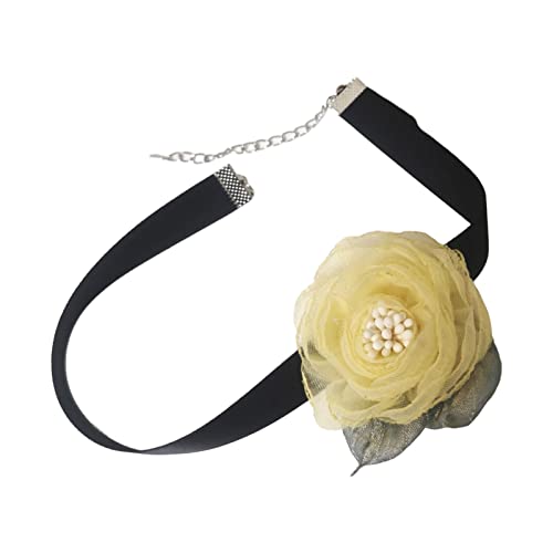 BEBIKR Halsketten für Frauen – lange Netz-Blumenknospen-Choker-Halskette für Frauen, elegante Schnürkette, Halskette am Hals, Modeschmuck-Accessoire, 30+6cm, Netz von BEBIKR