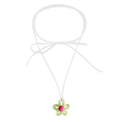 BEBIKR Halsketten für Frauen – modische Halskette mit Blumen-Anhänger für Frauen, Freundin, trendige Schlüsselbeinkette, Sommer-Choker, Urlaub, Party, Schmuck, Geschenk, As shown in the figure, von BEBIKR