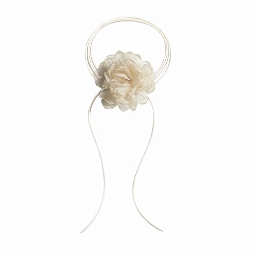 BEBIKR Halsketten für Frauen – übertriebene, elegante große Rose, Schlüsselbeinkette, Blumenketten, verstellbares Seil-Choker, Y2K-Zubehör für Frauen, As shown in the figure, Metall von BEBIKR