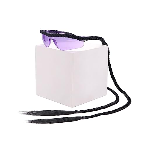 BEBIKR Moderne Sonnenbrille Mit 2 Langen Zöpfen Für Brautjungfern Gruppe Trauzeugen Tanzende Mädchen Jungen Bachelorette Gruppenbrille Unisex Sonnenbrille von BEBIKR