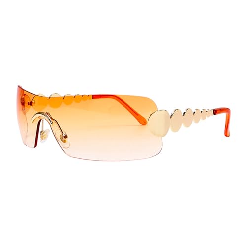 BEBIKR Sport Sonnenbrille Y2K Sonnenbrille Schild Sonnenbrille Damen Randlose Sonnenbrille Übergroße Einteiler Zukunftsbrille von BEBIKR