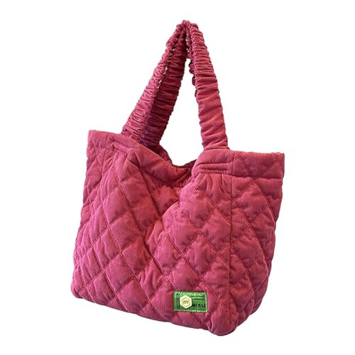 BEBIKR Unterarmtaschen für Damen, 2023, Handtasche, Cordnähte, Einkaufstasche, einfarbig, große Kapazität, Schultertasche für Damen und Mädchen, hot pink von BEBIKR