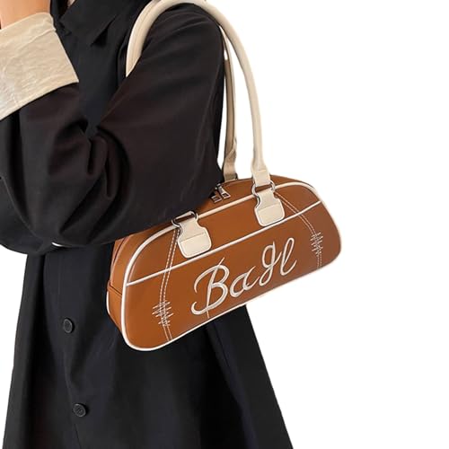 BEBIKR Unterarmtaschen für Damen, 2023, Schultertasche, Geldbörse, Buchstaben-Druck, Unterarmtasche für Mädchen, Frauen, trendige Achseltaschen, modische Freizeit-Handtasche, braun von BEBIKR