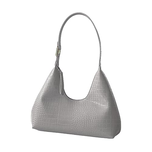 BEBIKR Unterarmtaschen für Damen, 2023, Schultertaschen für Mädchen, Frauen, Alligator-Druck, Damen-Geldbörse, Unterarmtasche, trendige Achseltasche, modische Freizeit-Handtasche, silber von BEBIKR