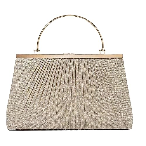 BEBIKR Unterarmtaschen für Damen, 2023 Glitzer-Abendtasche, formelle Damen-Geldbörse, elegante Party, Bankett, Hochzeit, Clutch, Handtasche, funkelnde Umhängetasche, aprikose von BEBIKR