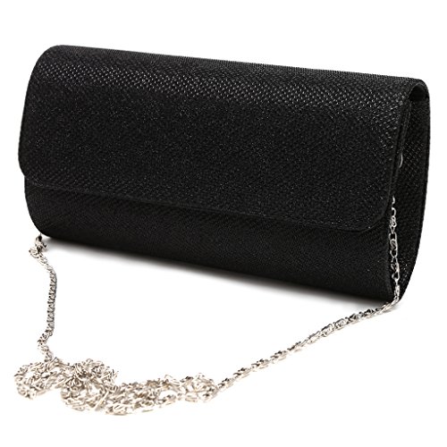 BEBIKR Unterarmtaschen für Damen, Abend-Umhängetasche, Braut-Clutch, Party, Abschlussball, Hochzeit, Umschlag-Handtasche, Schwarz von BEBIKR