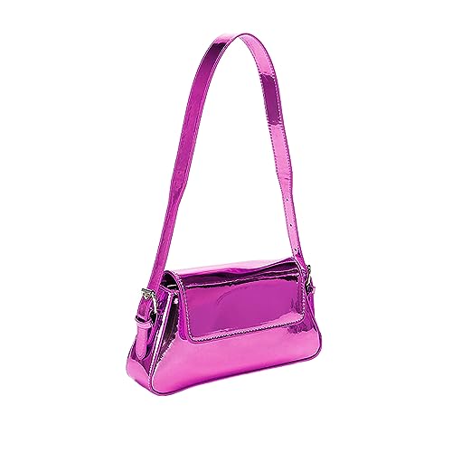 BEBIKR Unterarmtaschen für Damen, Bonbonfarben, PU-Schultertasche für Damen, einfache Unterarmtaschen, leicht und praktisch, hot pink von BEBIKR