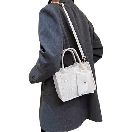 BEBIKR Unterarmtaschen für Damen, Crossbody-Kuriertasche mit Münzgeldbörse, modische Damen-Umhängetasche, Handtasche, Clutch, Kurier-Stil, Umhängetasche, Handtasche, weiß von BEBIKR