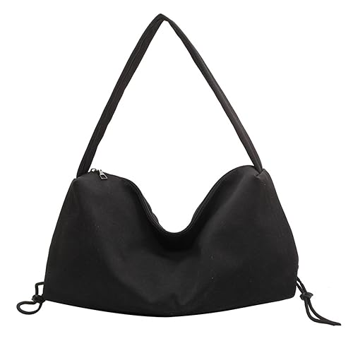 BEBIKR Unterarmtaschen für Damen, Einkaufstasche, lässig, breiter Riemen, große Kapazität, Freizeit, Schultertasche für Mädchen, Frauen, trendige Umhängetasche, Schwarz von BEBIKR