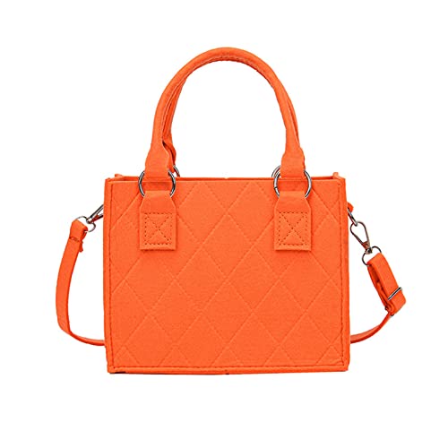 BEBIKR Unterarmtaschen für Damen, Filz-Umhängetasche, modische Umhängetasche, Mädchen, vielseitige Kuriertasche, lässige Handtasche, kleine quadratische Tasche, Orange von BEBIKR