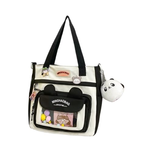 BEBIKR Unterarmtaschen für Damen, Mädchen, niedliche Umhängetasche, große Kapazität, Kuriertasche, Teenager, JK, Umhängetasche, Damen, Handtasche, Schüler, Schultasche, Schwarz von BEBIKR