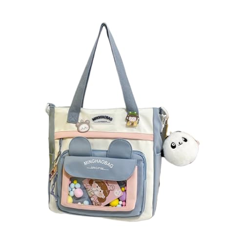 BEBIKR Unterarmtaschen für Damen, Mädchen, niedliche Umhängetasche, große Kapazität, Kuriertasche, Teenager, JK, Umhängetasche, Damen, Handtasche, Schüler, Schultasche, blau von BEBIKR