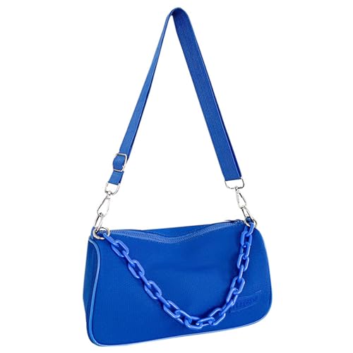 BEBIKR Unterarmtaschen für Damen, Nylon-Umhängetasche, Unterarm-Crossbody-Tasche, Umhängetasche, Geldbörse, Sporttasche für Damen, Mädchen, Dating-Sport, blau von BEBIKR