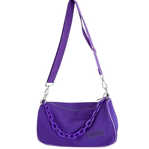 BEBIKR Unterarmtaschen für Damen, Nylon-Umhängetasche, Unterarm-Crossbody-Tasche, Umhängetasche, Geldbörse, Sporttasche für Damen, Mädchen, Dating-Sport, violett von BEBIKR