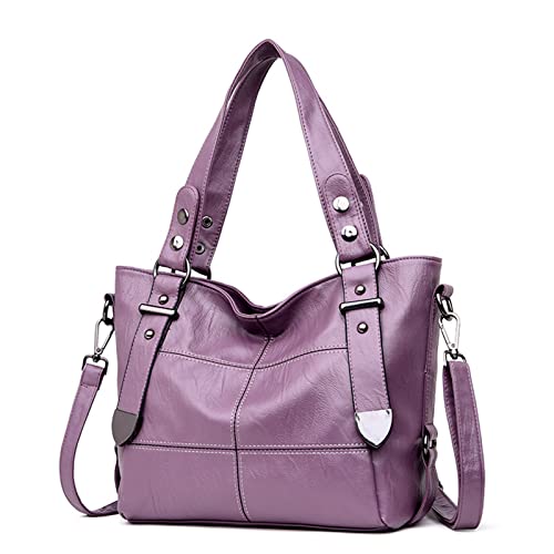 BEBIKR Unterarmtaschen für Damen, PU-Leder, Crossbody-Taschen, modische Umhängetasche mit verstellbarem Riemen, Shopper Handtasche für Frauen und Mädchen, violett von BEBIKR