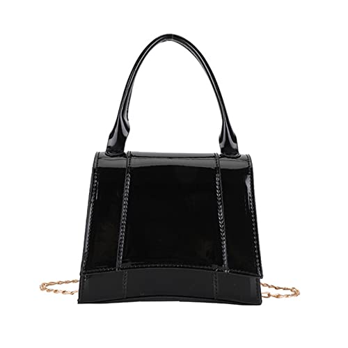 BEBIKR Unterarmtaschen für Damen, PU-Leder, Umhängetasche, lässige Handtasche, einfache Kuriertasche, modische Umhängetasche, einfarbige Kosmetiktasche, Schwarz von BEBIKR