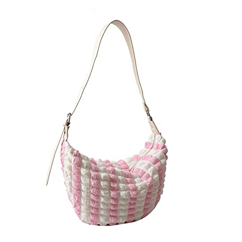 BEBIKR Unterarmtaschen für Damen, Schultertasche, Rhombus, Unterarmtasche, gepolstert, einfache Handtaschen, Crossbody-Tasche für Teenager und Mädchen, rose von BEBIKR