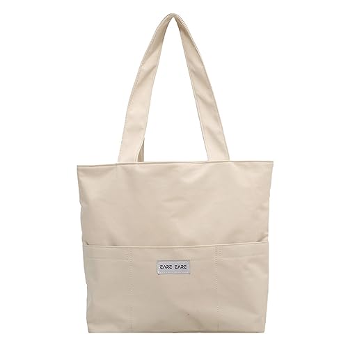 BEBIKR Unterarmtaschen für Damen, Schultertasche mit großem Fassungsvermögen, modische Tasche, einfarbig, Reisetasche für Mädchen und Frauen, vielseitige Nylon-Schultasche, beige von BEBIKR