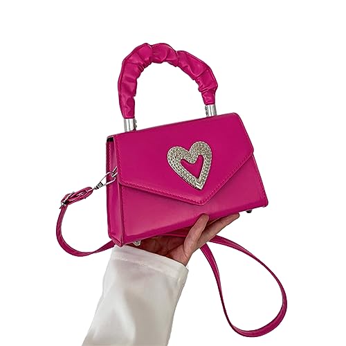 BEBIKR Unterarmtaschen für Damen, elegante und stilvolle PU-Handtasche für Damen, Umhängetasche, perfekt für jeden Anlass, hot pink von BEBIKR