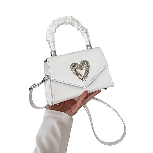 BEBIKR Unterarmtaschen für Damen, elegante und stilvolle PU-Handtasche für Damen, Umhängetasche, perfekt für jeden Anlass, weiß von BEBIKR