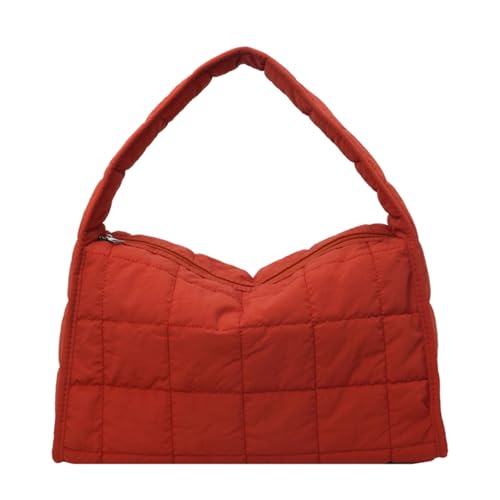 BEBIKR Unterarmtaschen für Damen, große Kapazität, Schultertasche für Reisen, Arbeit und den täglichen Gebrauch, leichte und praktische Handtasche, gesteppte Puffertasche, Orange von BEBIKR