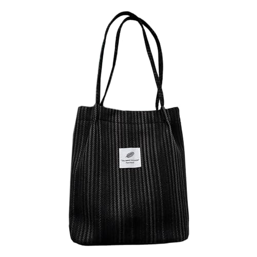 BEBIKR Unterarmtaschen für Damen, modische Cord-Beutel, koreanischer Stil, Schultertaschen, Stachel-Handtasche für lässige Ausflüge, Schwarz von BEBIKR