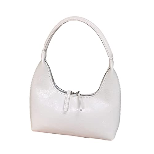 BEBIKR Unterarmtaschen für Damen, modische Make-up-Tasche, Achseltasche, PU-Leder, Schultertasche für Mädchen, Frauen, Tragetasche, Unterarmtasche, Reisehandtaschen, weiß von BEBIKR