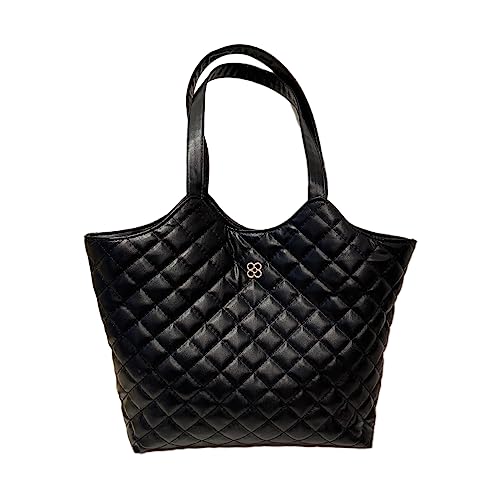 BEBIKR Unterarmtaschen für Damen, modische gesteppte Schultertaschen, große Kapazität, Einkaufstasche, elegant, einfache Handtasche für Reisen, Schwarz von BEBIKR