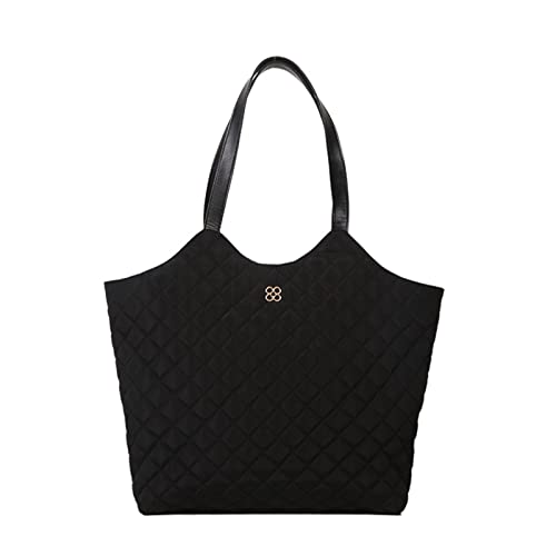 BEBIKR Unterarmtaschen für Damen, modische gesteppte Schultertaschen, große Kapazität, Einkaufstasche, elegant, einfache Handtasche für Reisen, Schwarz von BEBIKR