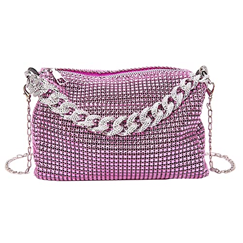 BEBIKR Unterarmtaschen für Damen, schöne Unterarmtasche Glitzer für Strass Crossbody Tasche Umhängetasche Abendtasche Handtasche für Maskeraden Party, violett von BEBIKR