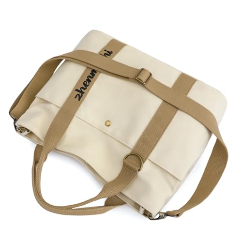 BEBIKR Unterarmtaschen für Damen, stilvolle Canvas-Tasche für Damen, Handtasche mit mehreren Taschen, Schultertasche für Studenten und Reisende, beige von BEBIKR