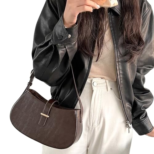 BEBIKR Unterarmtaschen für Damen, stilvolle kleine Handtasche für Damen und Mädchen, Crossbody-Tasche mit verstellbarem Schultergurt, modische Damen-Umhängetasche, coffee von BEBIKR