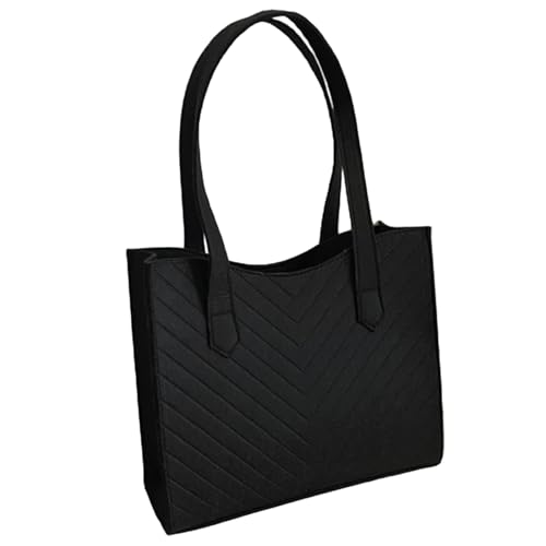 BEBIKR Unterarmtaschen für Damen, stilvolle und langlebige große Tasche für Damen, geräumige und vielseitige Handtasche aus Filz, Schwarz von BEBIKR