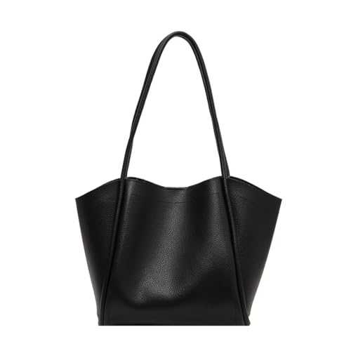 BEBIKR Unterarmtaschen für Damen, trendige & praktische Damen Bucket Bag Stilvolle Gabrianna Umhängetasche mit reichlich Stauraum perfekt für Arbeit Schule, Schwarz von BEBIKR