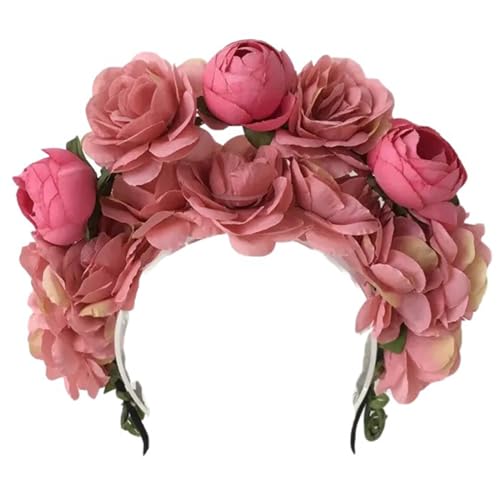 Ethnische Braut Stirnband Haar Kopfbedeckung Hochzeit Blumen Stirnband Strand Haarband Frauen Haar Accessoire Blumen Kopfschmuck von BEBIKR