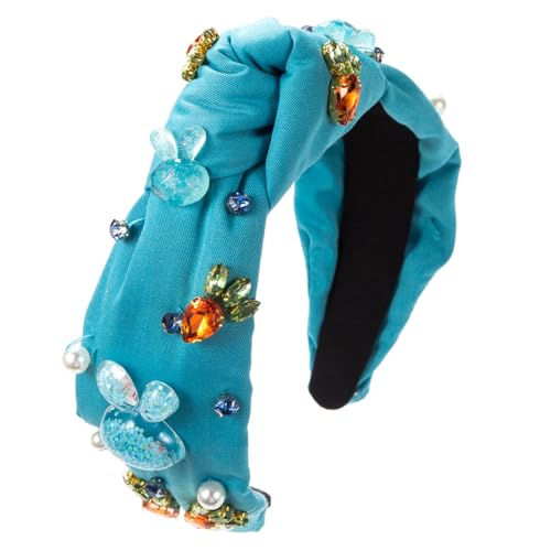 Geknotetes Stirnband Für Frauen Perlen Haarreif HighSkull Breites Stirnband Turban Haarband Mädchen Gesichtswasch Haarreif Kristallperlen Haarreif Für Mädchen von BEBIKR