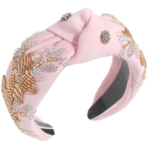 Geknotetes Turban Stirnband Für Frauen Rutschfestes Frühlingshaarband Mit Strasssteinen Besetzte Stirnbänder Für Mädchen Haarstyling Breites Stirnband von BEBIKR